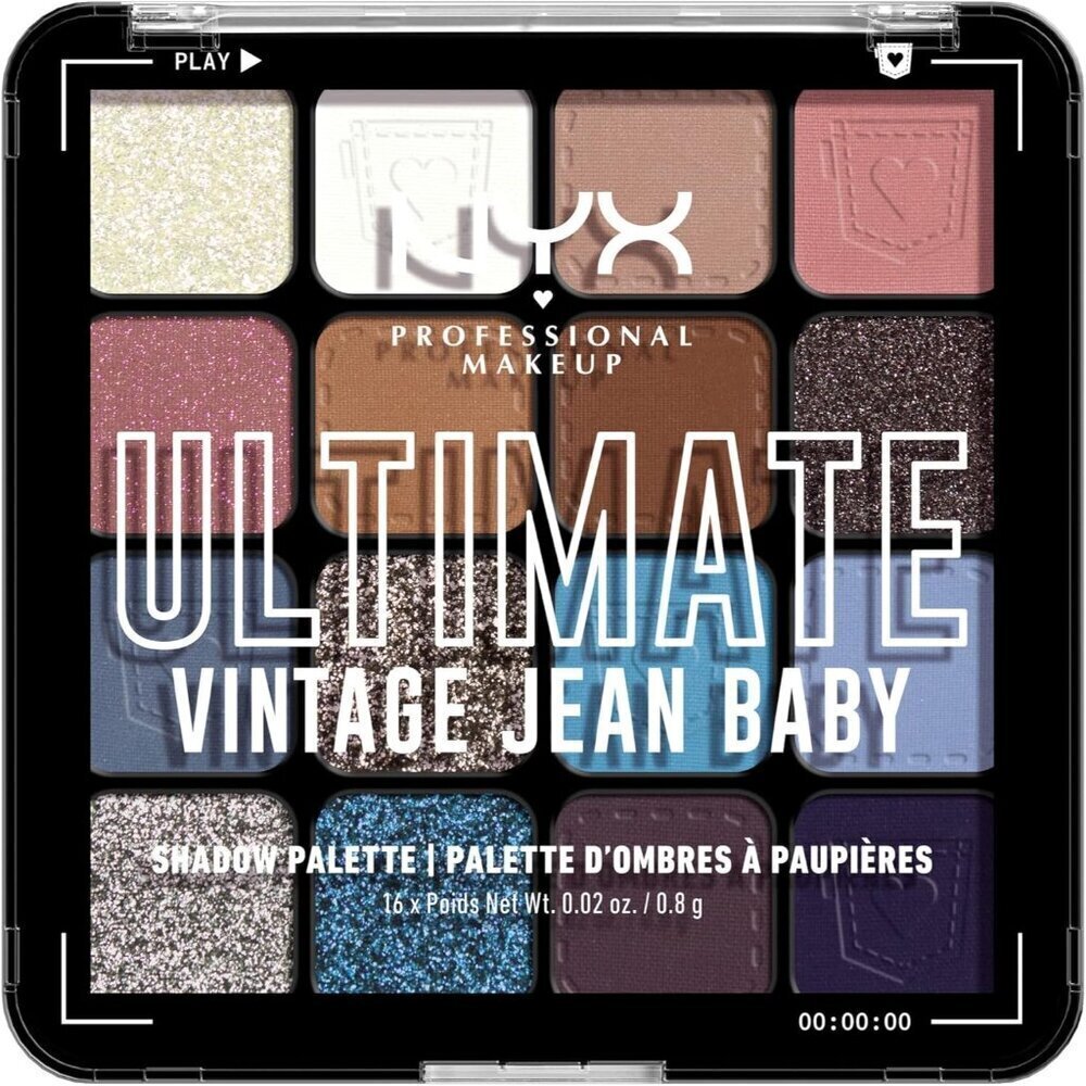 🆕 Makeup Ultimate Shadow Palette 16-Shade Vegan Formula -Vintage Jean Baby Wide